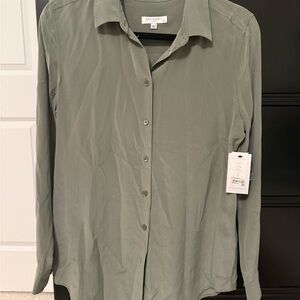 Equipment Sage Green Button-Up Blouse small